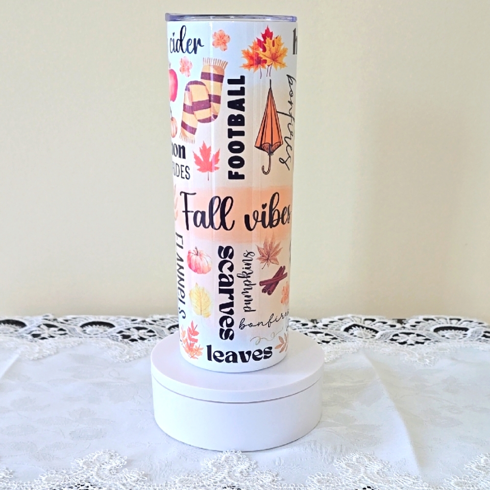 Custom 20oz Stainless Steel Tumbler - Fall Vibes